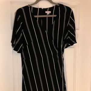 Striped wrap dress